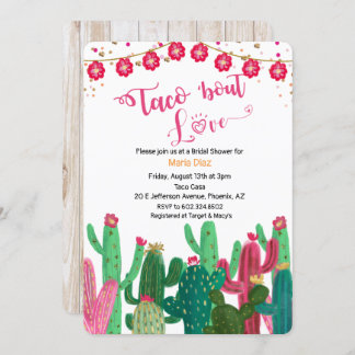タコ'Bout Love Cactus Bridal Shower Invitation 招待状