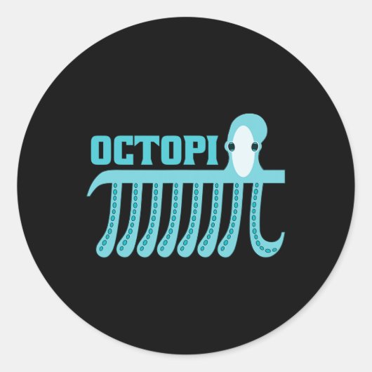 タコOctopi数学 ラウンドシール (正面)