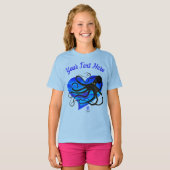 タコon Two Tone Blue ❤ – 基本長袖T Tシャツ (正面フル)