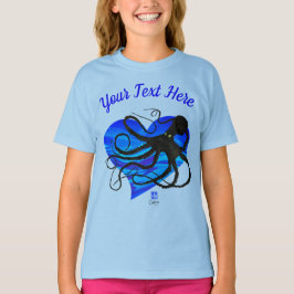 タコon Two Tone Blue ❤ – 基本長袖T Tシャツ