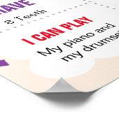 タコTHREE-ESTA 3RD誕生日ガールマイルストーンポスター ポスター (角)