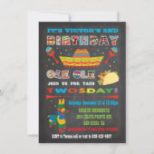タコTwosday火曜日メキシカンフィエスタ2nd誕生日 招待状 (正面)