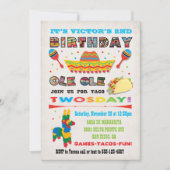 タコTwosday火曜日メキシカンフィエスタ2nd誕生日 招待状 (正面)