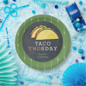 タコTwosday火曜日Chalkboard 2nd誕生日 ペーパープレート (パーティー)