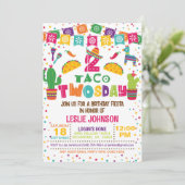 タコTWOsunday 2nd誕生日招待状 – 白 招待状 (スタンド正面)