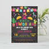 タコTWOsunday 2nd誕生日招待状- Blk 招待状 (スタンド正面)