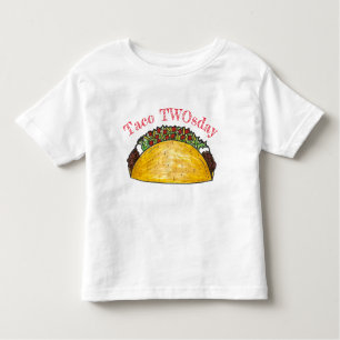 タコTWOth火曜日2歳2歳の誕生日パーティー トドラーTシャツ