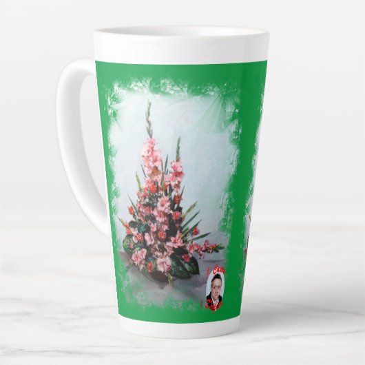 タザデカフェラテボデゴンデフロレス カフェラテマグ (左アングル)