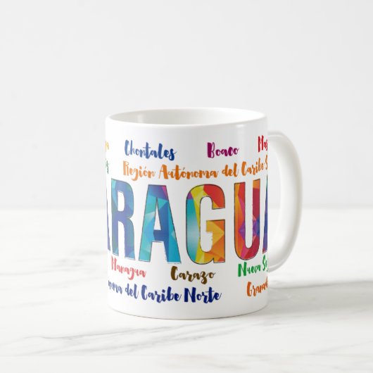 タザニカラグアy susデパルタメントス コーヒーマグカップ (正面右)