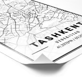 タシケント – ウズベキスタン軽都の地図 フォトプリント            (角)