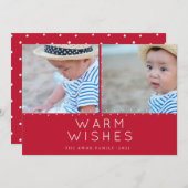 タシンプルイディング水玉模様フレーム写真 シーズンカード (正面/裏面)