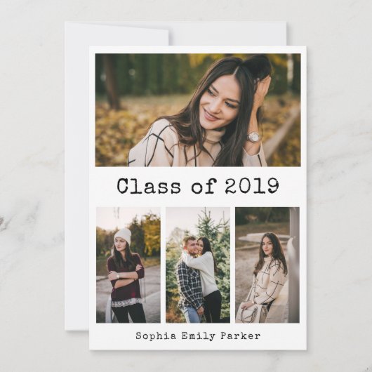 タシンプルイプライター|卒業パーティー4の写真 招待状 (正面)