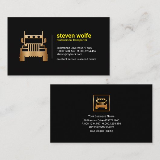タシンプルイムレスレトロ金ゴールドセミトラック 名刺 (正面/裏面)