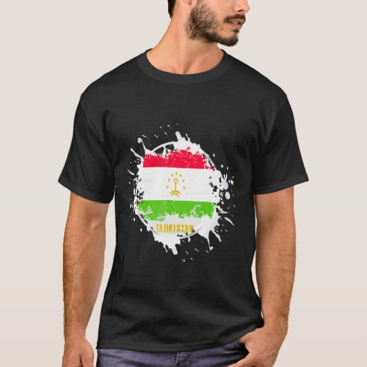 タジキスタンのスプラッシュ Tシャツ (正面)