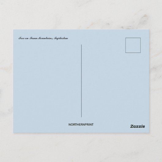 タジキスタンのファン山脈の木 ポストカード (裏面)