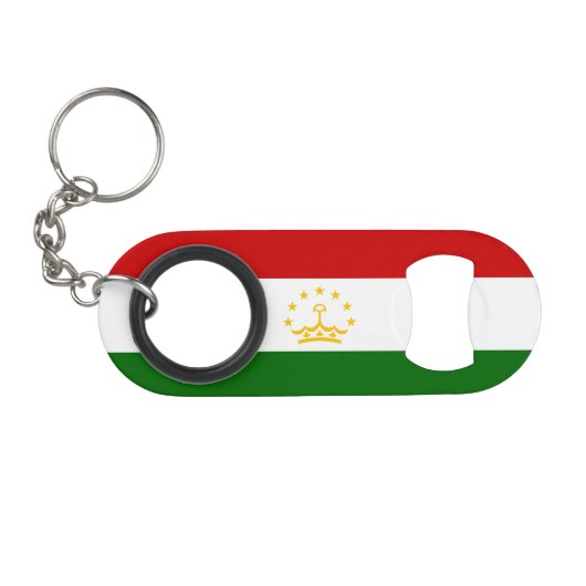 タジキスタンの国旗 キーホルダー栓抜き (正面(横))