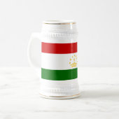 タジキスタンの国旗 ビールジョッキ (正面左)