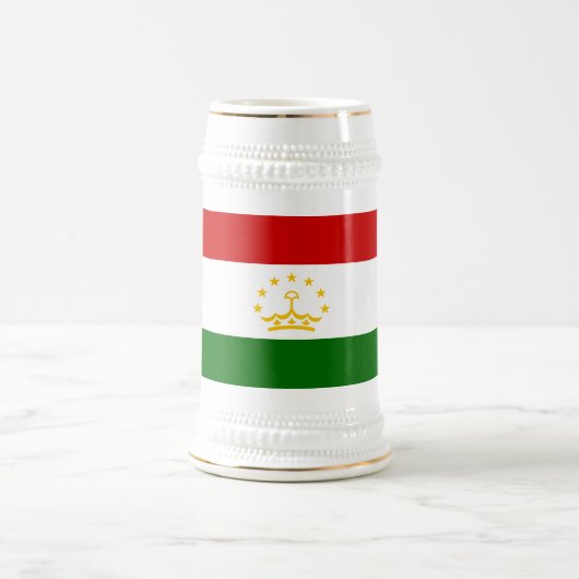 タジキスタンの国旗 ビールジョッキ (中央)