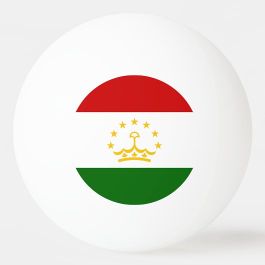 タジキスタンの国旗 卓球ボール (正面)