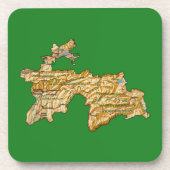 タジキスタンの地図コースター コースター (正面)