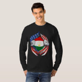 タジキスタンの旗 アメリカの自慢のタジキスタンのH Tシャツ (正面フル)
