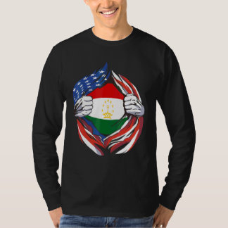 タジキスタンの旗 アメリカの自慢のタジキスタンのH Tシャツ