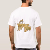 タジキスタンの旗+地図+テキストTシャツ Tシャツ (裏面)