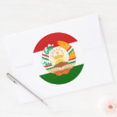 タジキスタン国旗とエンブレム、タジキスタン国旗 ラウンドシール (封筒)