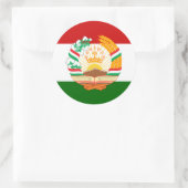 タジキスタン国旗とエンブレム、タジキスタン国旗 ラウンドシール (バッグ)