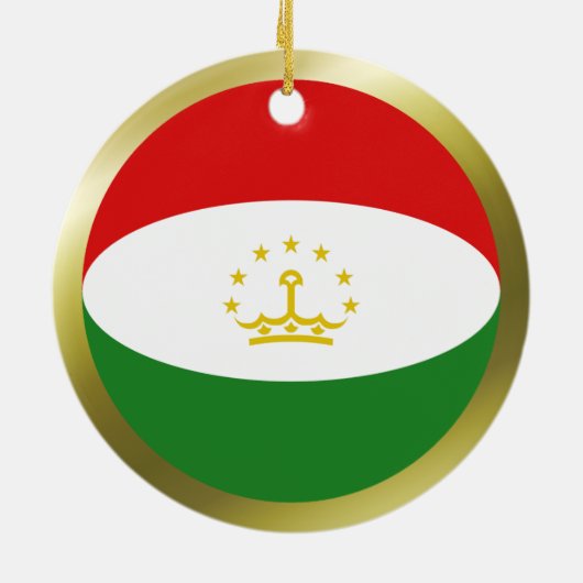 タジキスタン国旗のオーナメント セラミックオーナメント (裏面)