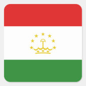 タジキスタン国旗のシール スクエアシール (正面)