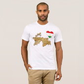 タジキスタン国旗のハートと地図Tシャツ Tシャツ (正面フル)