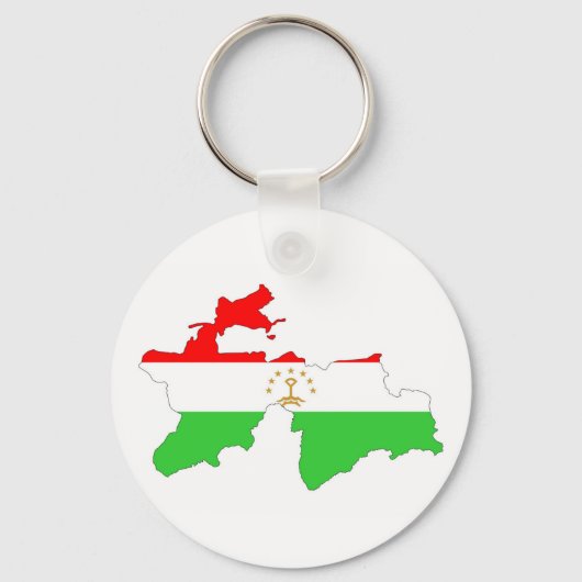 タジキスタン国旗の地図のシェイプ記号 キーホルダー (正面)