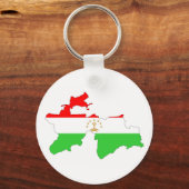 タジキスタン国旗の地図のシェイプ記号 キーホルダー (正面)