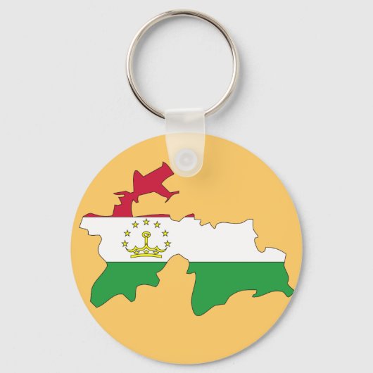 タジキスタン国旗の地図 キーホルダー (正面)