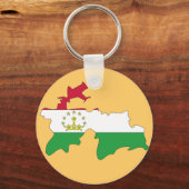 タジキスタン国旗の地図 キーホルダー (正面)