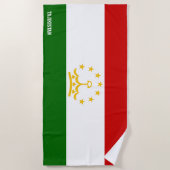 タジキスタン国旗の輝かしい愛国心 ビーチタオル (正面)