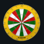 タジキスタン国旗パトリオットのブルズアイ ダーツボード<br><div class="desc">タジキスタン国旗パトリオットのブルズアイ・ダーツ委員会。狙いを定めるスタイル!タジキスタン国旗の色で飾られたこの印象的なダーツボードは、中央に非常に微妙に統合された国旗の小さな表現で、単なるゲーム以上の声明である。あなたはあなたのスローを完成するか、単に友達とおもしろいを持っているかどうか、このダーツボードは愛国心のスプラッシュをしゃれている任意の部屋にもたらす。ブルズアイを打つ準備は？ゲームを始めよう！©世界の国</div>
