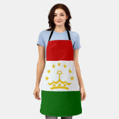 タジキスタン国旗 エプロン (着用した状態)