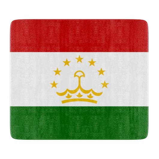 タジキスタン国旗（タジキスタン）（タジキスタン共和国） カッティングボード (正面)