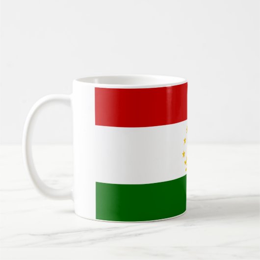 タジキスタン国旗(タジキスタン)(タジキスタン共和国) コーヒーマグカップ (左)