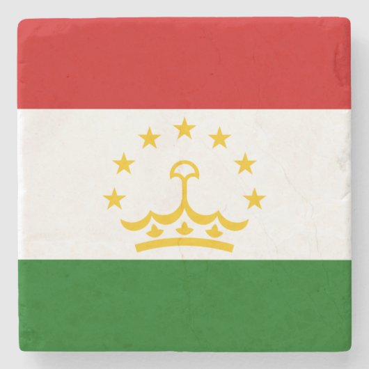 タジキスタン国旗(タジキスタン)(タジキスタン共和国) ストーンコースター (正面)