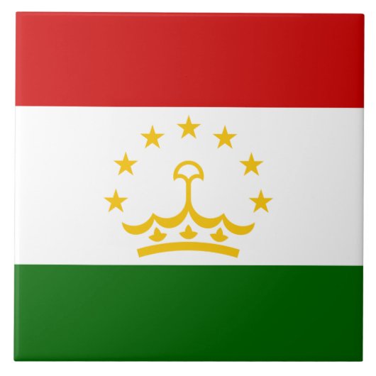 タジキスタン国旗(タジキスタン)(タジキスタン共和国) タイル (正面)