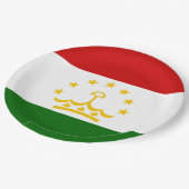 タジキスタン国旗（タジキスタン）（タジキスタン共和国） ペーパープレート (アングル)