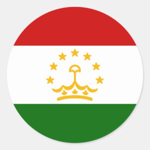 タジキスタン国旗 ラウンドシール