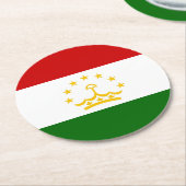 タジキスタン国旗 ラウンドペーパーコースター (アングル)