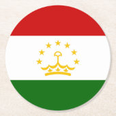 タジキスタン国旗 ラウンドペーパーコースター (正面)