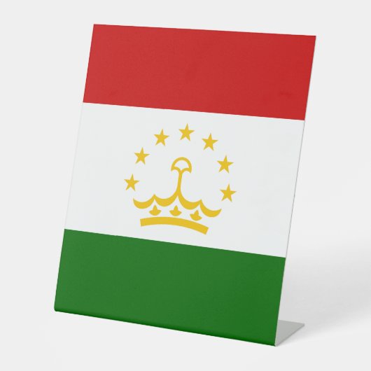 タジキスタン国旗 台座サイン (正面)