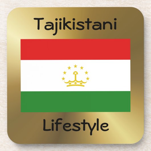 タジキスタン国旗+文字コースター コースター (正面)