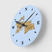 タジキスタン地図の時計 ラウンド壁時計 (傾斜)